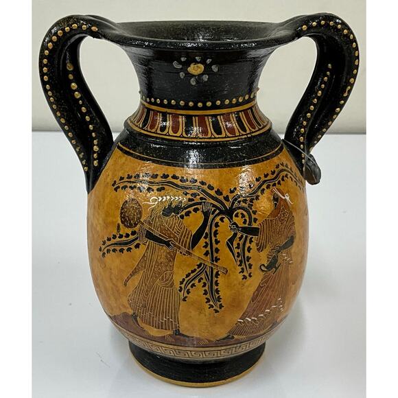 Hand Painted Classic 470 BC by Fotini - Museum Reproduction Terrocotta Vase 6" - Picture 1 of 6